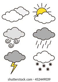 Different weather icons isolated
