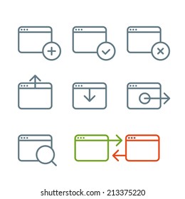 Different web browser icons set with rounded corners. Design elements