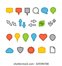 Different web color icons collection