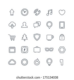 Different web icons collection isolated on white