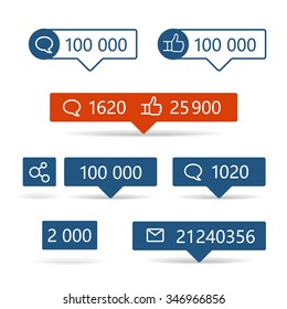 Different web informers. Frames with icons and digits