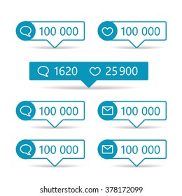 Different web informers. Frames with icons and digits