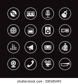 Different web interface icons clip-art. Media