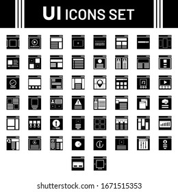 Conjunto de iconos de glifo de página web diferente.