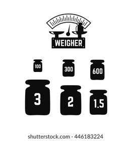 Different weights icons set. Isolated vector graphic shape art illustration.
