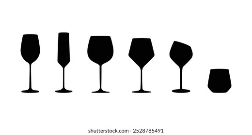 Different wine glasses in which you can drink different types of wine