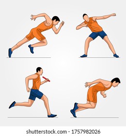 Different winning poses - Vector illustration 