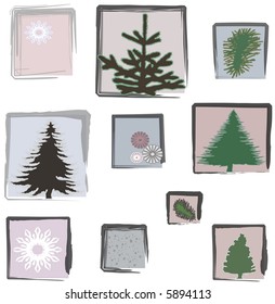 Different Winter Vector Elements - Please see some other pine illustrations from my portfolio