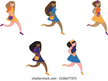 Different woman on a walk