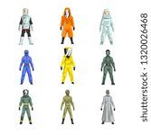 Different Workers in Protective Suits Set, Men in Professional Protective Uniform Vector Illustration