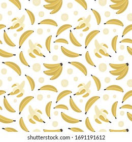 different yellow bananas seamless pattern, vector illustration 