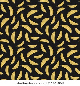 different yellow bananas seamless pattern, vector illustration 