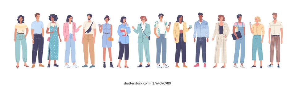 Different Young Modern People Cartoon Vector Stock Vector (Royalty Free ...