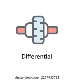 Differential Vector    Fill Outline Icons. Simple stock illustration stock