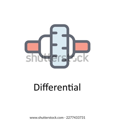 Differential Vector    Fill Outline Icons. Simple stock illustration stock