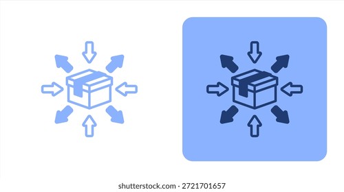 Diferenciación mixta Color de dos tonos e ilustración de icono de fondo contrastante