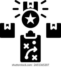 Icono de estrategia de diferenciación Ilustración vectorial de glifos