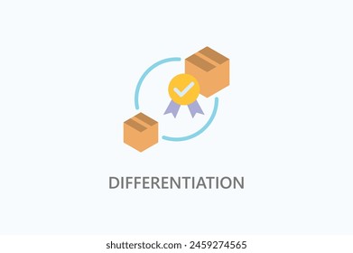 Differentiation Vector Icon Or Logo Illustration