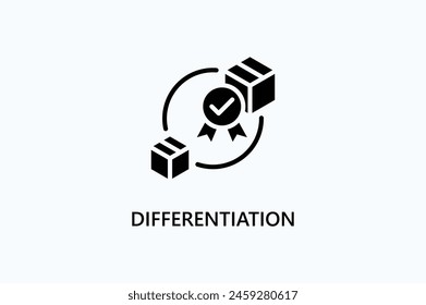 Differentiation Vector Icon Or Logo Illustration