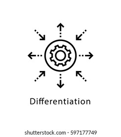 Differentiation Vector Line Icon 