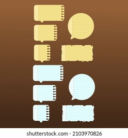 Differently shaped pieces of paper. For the text of the plate. Ruled sheet.