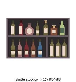 differents bottle drinks alcohol on shelf