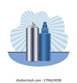 differents bottles packings products branding vector illustration design