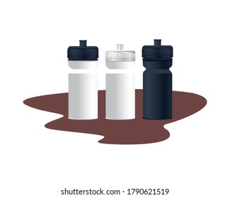 differents bottles packings products branding vector illustration design