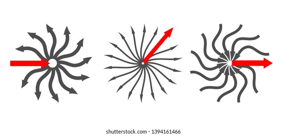 differents opinion in team. concept icon for group working.