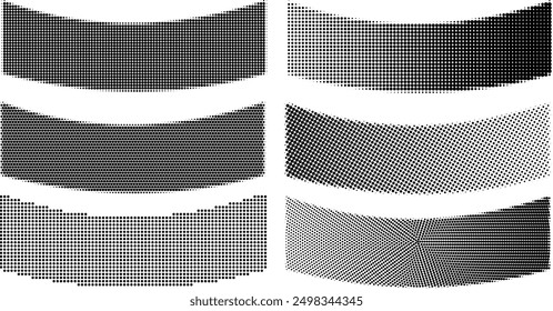 Differnet halftone design elements in black and white