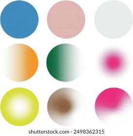 Differnet halftone design elements in different colors