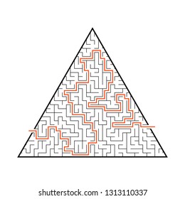 Difficult big maze. Game for kids and adults. Puzzle for children. Labyrinth conundrum. Flat vector illustration