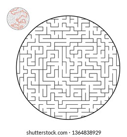 Difficult big maze. Game for kids and adults. Puzzle for children. Labyrinth conundrum. Find the right path. Flat vector illustration