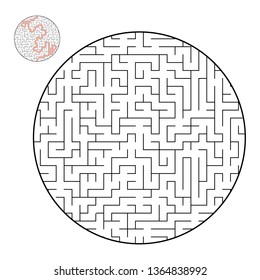 Difficult big maze. Game for kids and adults. Puzzle for children. Labyrinth conundrum. Find the right path. Flat vector illustration