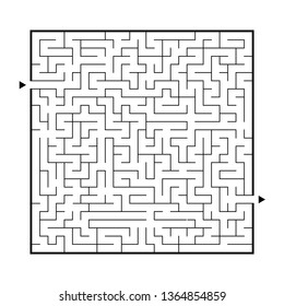 Difficult big maze. Game for kids and adults. Puzzle for children. Labyrinth conundrum. Find the right path. Flat vector illustration