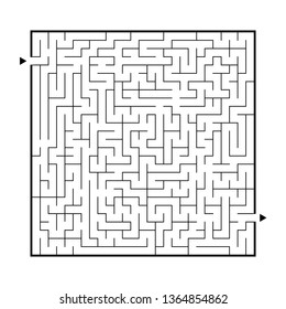 Difficult big maze. Game for kids and adults. Puzzle for children. Labyrinth conundrum. Find the right path. Flat vector illustration