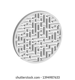 Difficult big maze. Game for kids and adults. Puzzle for children. Labyrinth conundrum. Find the right path. Flat vector illustration.