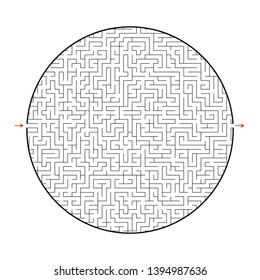 Difficult big maze. Game for kids and adults. Puzzle for children. Labyrinth conundrum. Find the right path. Flat vector illustration.
