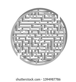 Difficult big maze. Game for kids and adults. Puzzle for children. Labyrinth conundrum. Find the right path. Flat vector illustration.