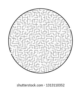 Difficult big round labyrinth. Game for kids and adults. Puzzle for children. Labyrinth conundrum. Flat vector illustration isolated on white background