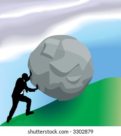 Difficult Business Task. Conceptual piece, a very difficult task in business
