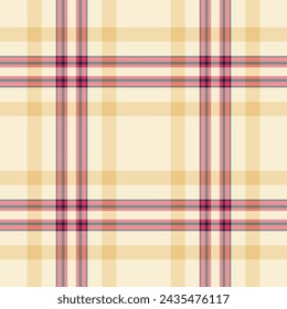 Difficult check texture tartan, yard vector fabric textile. Installing plaid seamless background pattern in red and antique white color.