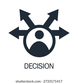 A difficult choice, a decision. A person chooses between offers.Vector linear icon illustration isolated on white background.