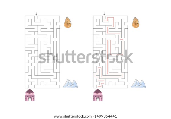Difficult Fairy Tale Labyrinth Game Kids Stock Vector (Royalty Free ...