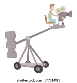 Difficult filming icon. Cartoon illustration of difficult filming vector icon for web