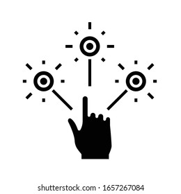Icono negro de opción difícil, ilustración conceptual, símbolo plano vectorial, signo de glifo.