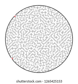 Difficult round labyrinth. Game for kids and adults. Puzzle for children. Labyrinth conundrum. Flat vector illustration isolated on white background
