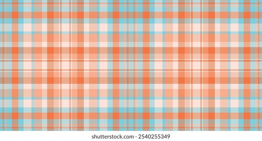 Difícil textura xadrez, cor sem costura tartan padrão. Vetor de tecido de fundo têxtil de carnaval em cor laranja e paleta de cores claras.