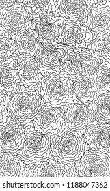 Difficult Uncolored Adult Coloring book page with optical illusion and distortions for adults or kids. Can be used as adult coloring book, coloring page, card, illustration vector;