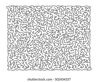 Difficult Vector Black and White Maze for Children